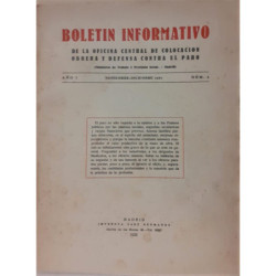 BOLETÍN Informativo de la Oficina Central de Colocación Obrera y Defensa Contra el Paro. Año I. Noviembre-Diciembre 1932.Núm 4.