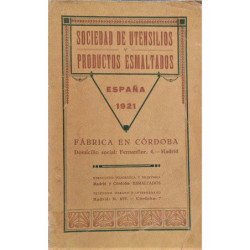 SOCIEDAD de utensilios y productos esmaltados. Batería de cocina y demás utensilios de casa en chapa de acero con baño de porcel