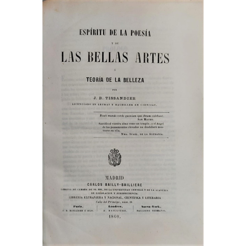 Espíritu de la Poesía y de las Bellas Artes o Teoría de la Belleza.