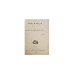 TARIFA  de avalúos que deberá rejir en las Aduanas de la República de Chile desde 1º de Enero del año 1888.