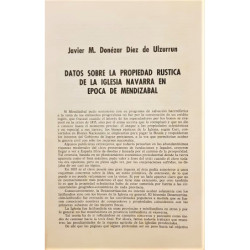 Datos sobre la propiedad rústica de la Iglesia Navarra en época de Mendizábal. (Separata).