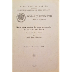 Instituto español de oceanografía. Notas y resúmenes, serie II, número 114. Nota sobre otolitos de peces procedentes de las cost