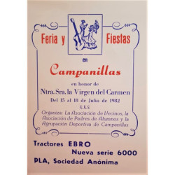 FERIA y fiestas en Campanillas en honor de Ntra. Sra. La Virgen del Carmen durante los días 15 al 18 de julio de 1982.