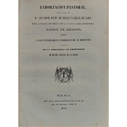 Exhortación pastoral, que el Ilmo. Sr. Obispo de Málaga, dirige a los venerables párrocos de su Diócesis, con motivo de la provi