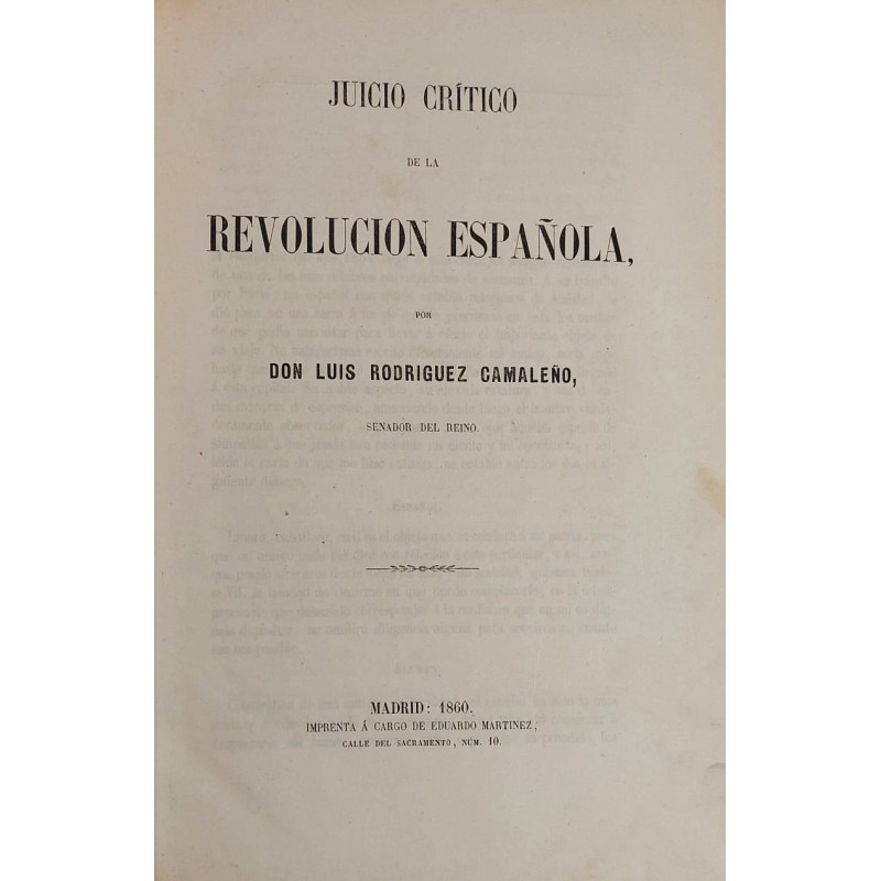 Juicio crítico de la Revolución Española.