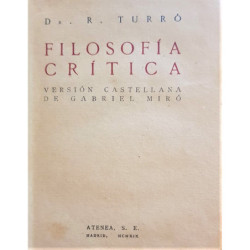 Filosofía crítica. Versión castellana de Gabriel Miró.