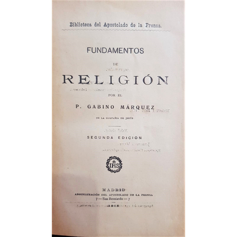 Fundamentos de Religión.