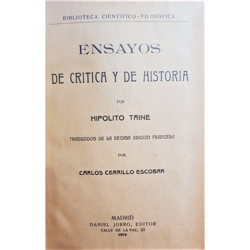 Ensayos de crítica y de historia.