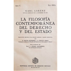 La filosofía contemporánea del derecho y del Estado.