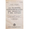 La filosofía contemporánea del derecho y del Estado.