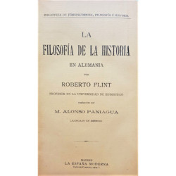 La filosofía de la historia en Alemania. Traducción de M. Alonso Paniagua.